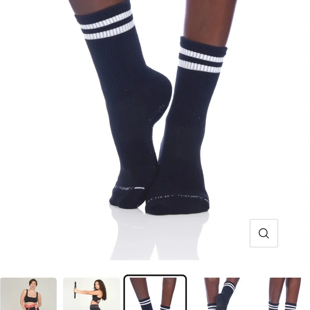 Lucky Honey Grip Socks: The Dad Socks in Black w/White Stripe - Picture 9 of 10